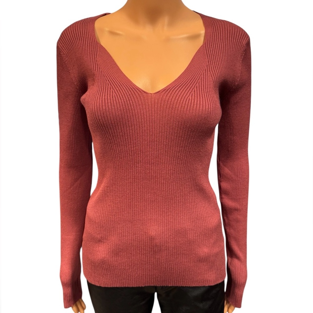 PHILOSOPHY Soft Knit Stretchy Long Sleeve Sweater Lux Mauve NWT Small